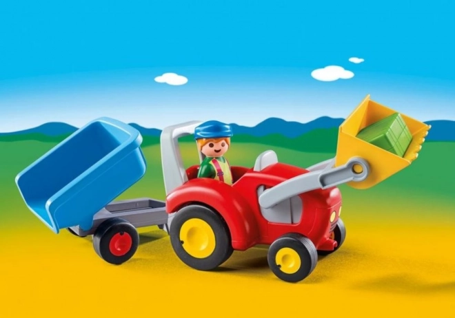 PLAYMOBIL4 1.2.3 6964 Traktor z dodatnim vozilom