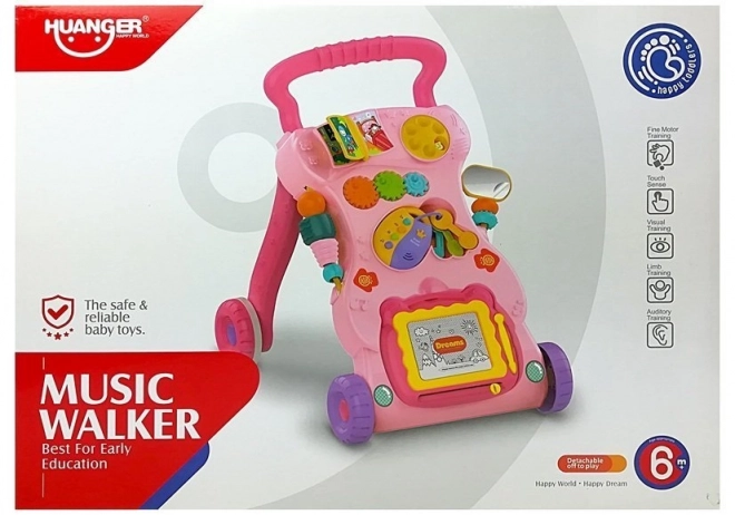Otroški hojnik z risalno ploščo Roza