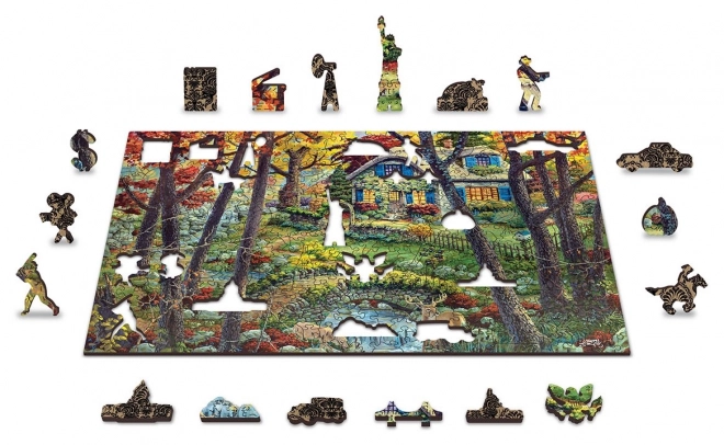Lesena sestavljanka Koča v gozdu od WOODEN CITY