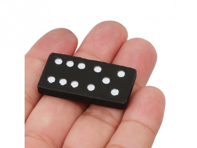 Leseni domino v škatli