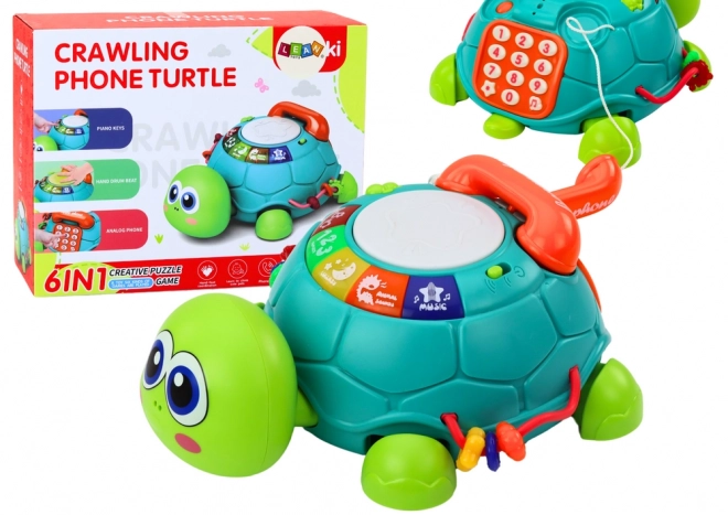 Interaktivni izobraževalni telefon želva 6v1 Luči Zvoki Zelena