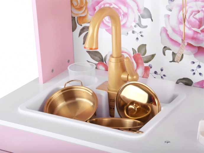 Funkcionalni umivalnik z zlato armaturo