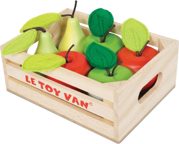 Le Toy Van lesena zabojčka z jabolki in hruškami