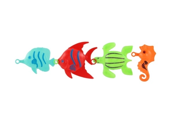 Igra ribe/ribolov s palico 26 cm plastika 5 barv na kartici 15,5x49x2cm