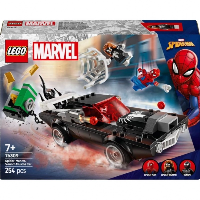 Gradbeni komplet Spider-Man proti mišičnemu avtomobilu Venoma