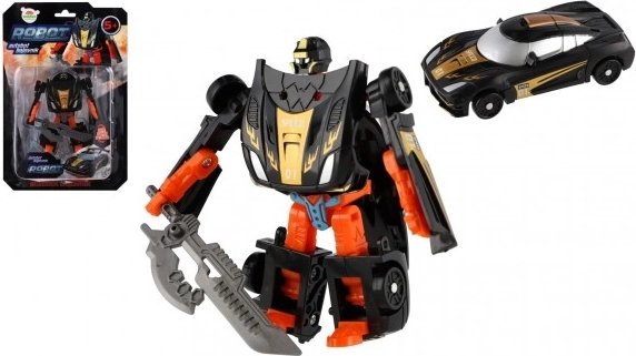 Transformirajoči robot in športni avto 14 cm – črn