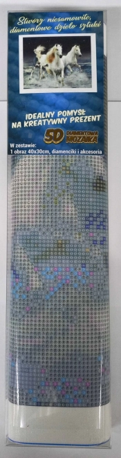 Diamantno slikanje Galopirajoči belci 30x40cm