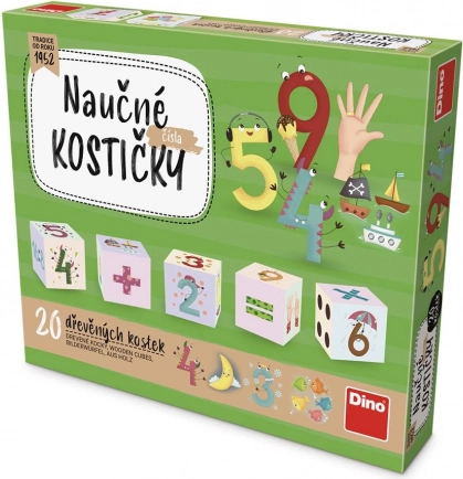 Dino lesene kocke številke – 20 kos