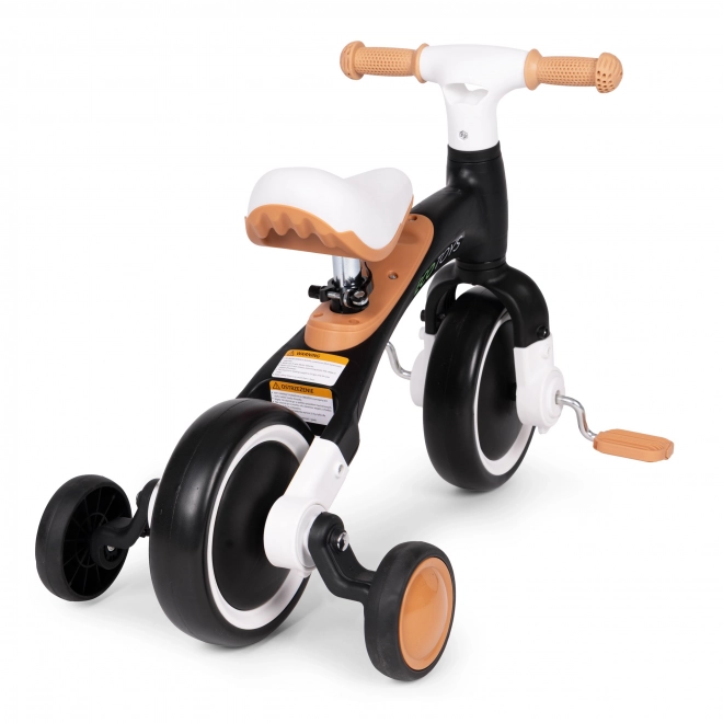 Poganjalec s pedali in pomožnimi kolesci črn ECOTOYS