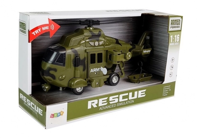 Vojaški reševalni helikopter 1:16 Kavelj Svetloba Zvok
