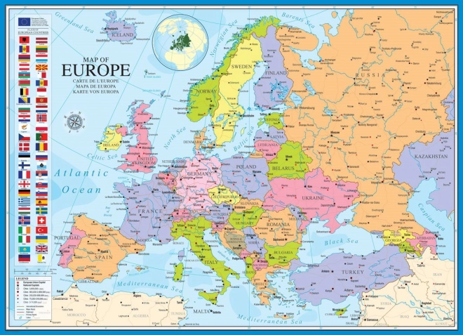 Sestavljanka EUROGRAPHICS zemljevid Evrope 1000 koščkov