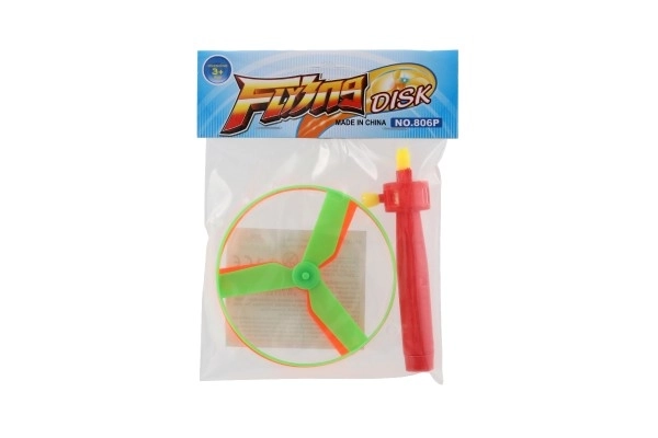 Izstrelek z vrtavko + zaganjalnik plast 9cm 2 barvi v vrečki