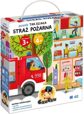 Sestavljanka kako deluje gasilska postaja – izobraževalni komplet za predšolske otroke