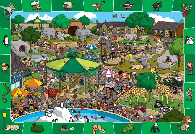 Eurographics Spot & Find – dan v živalskem vrtu, puzzle 100 koščkov