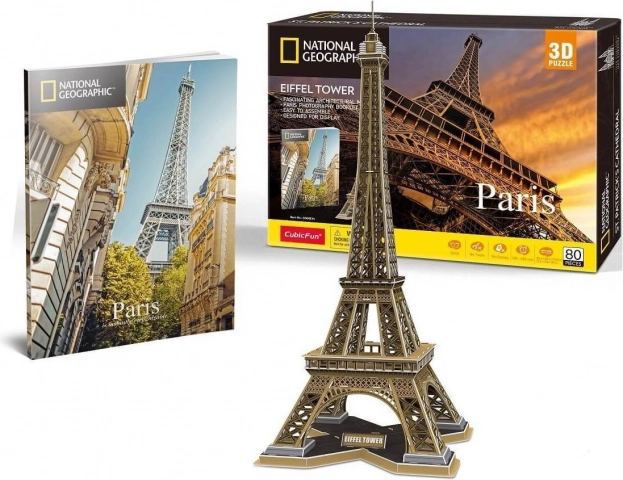 3D sestavljanka CUBICFUN National Geographic Eifflov stolp 80 kosov