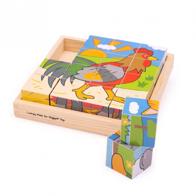 Bigjigs Toys Kocke slike farma
