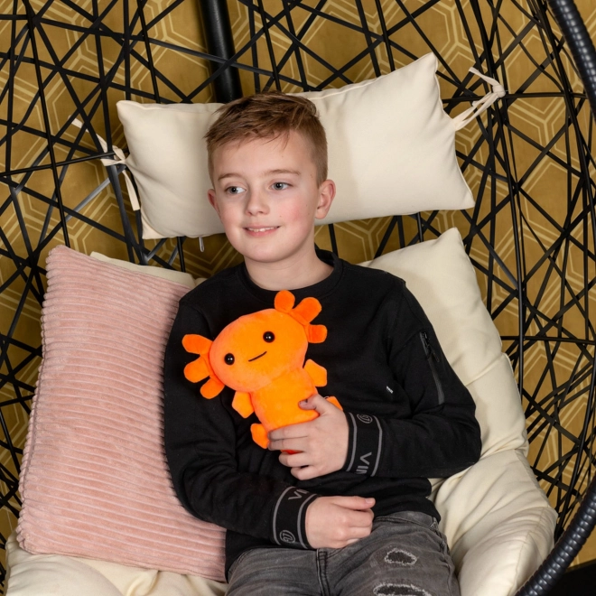 Prikupen Noxxiez AX005 aksolotl oranžen - vodni zmajček iz pliša 21 cm