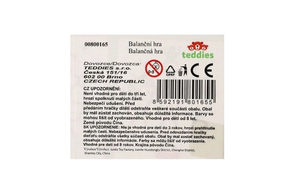 Igra ravnotežni herkules mini plastika 26 kos 3 barve v škatli 21x19x3,5cm