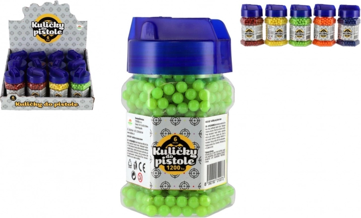 Plastične kroglice za otroško pištolo 6 mm, 1200 kosov, mešanica barv