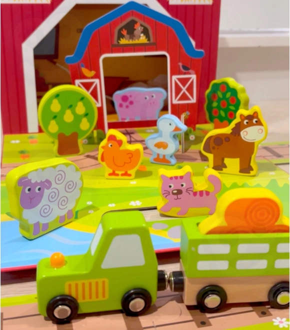 Lesena kmetija v kovčku Tooky Toy