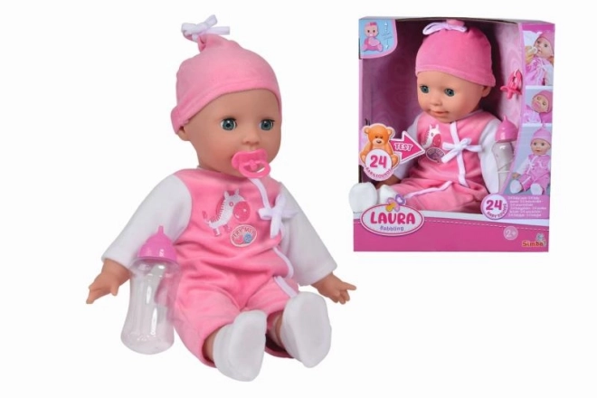 Punčka Laura z otroškim čebljanjem 38 cm
