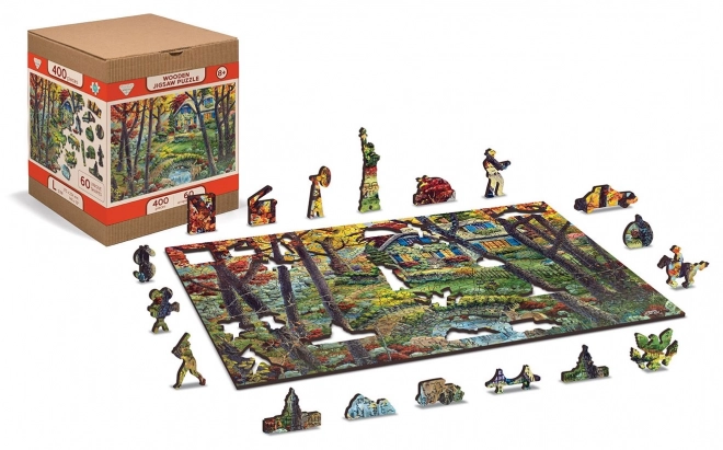 Lesena sestavljanka Koča v gozdu od WOODEN CITY