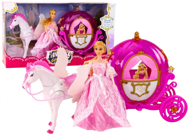 Čarobni komplet s konjsko kočijo in princeso