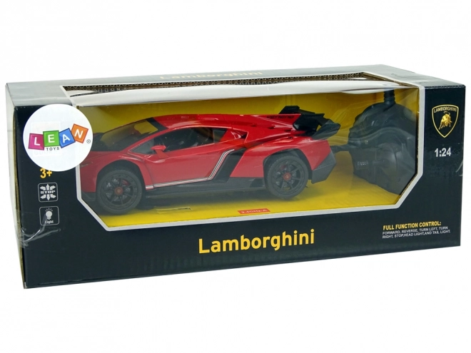 Športni avto R/C 1:24 Lamborghini Veneno Rdeč 2.4 G Luči