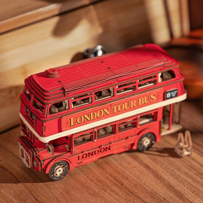 3D lesena sestavljanka londonski double-decker
