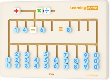 Lesena senzorična tabla za učenje računanja VIGA Montessori s certifikatom FSC
