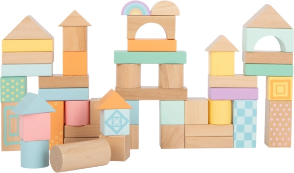 Lesene pastelne kocke 50 kosov small foot