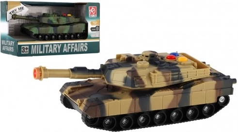 Plastični tank 17 cm z vztrajnikom z lučjo in zvokom – 2 barvi (RUI JIA, MILITARY AFFAIRS)