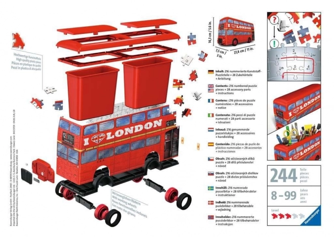 Ravensburger 3D sestavljanka londonski avtobus Doubledecker 216 kosov