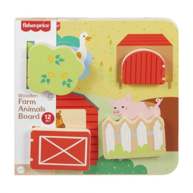Fisher-Price Lesena igra skrivalnice z živalmi