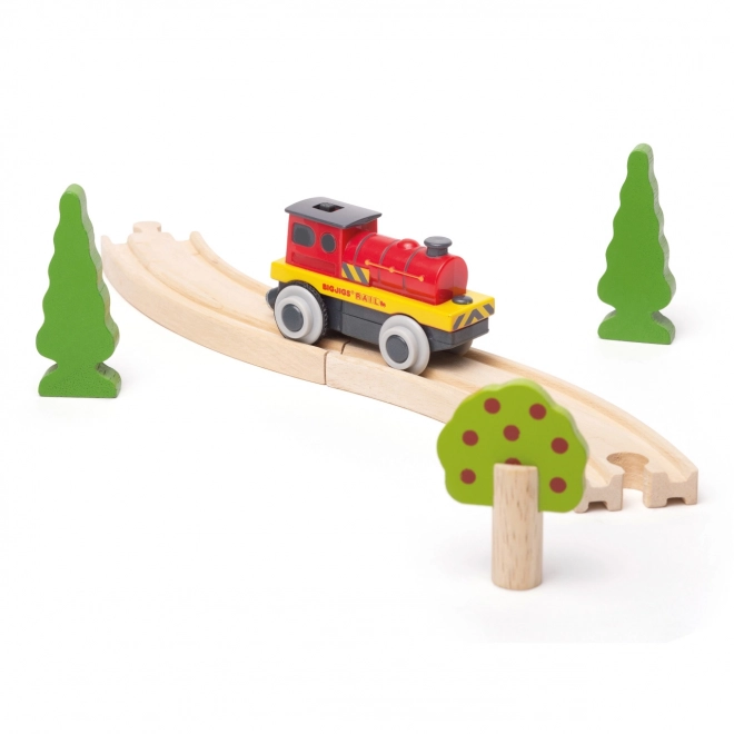 Bigjigs Rail Električna lokomotiva Rdeči silak