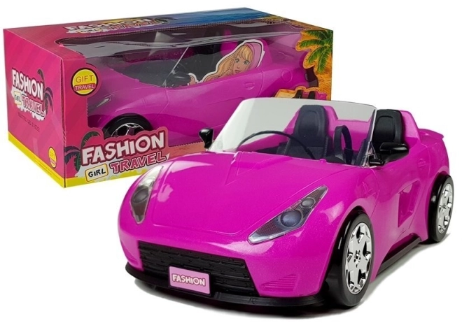Rožnati avto za punčke Cabrio 34 cm