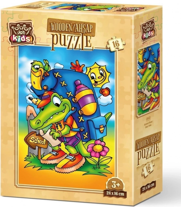 Lesena sestavljanka Pot v šolo od ART PUZZLE