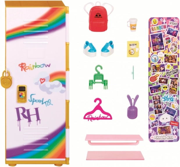 Šolska omarica RAINBOW HIGH Style Locker z dodatki