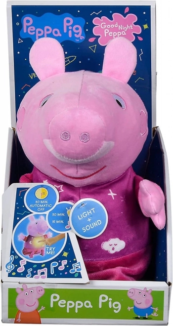 Peppa Pig 2v1 plišasti uspavanka, igranje + svetloba, roza, 25 cm