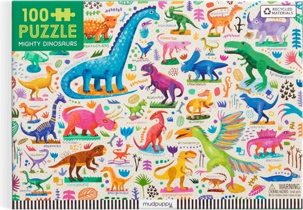 Mudpuppy Puzzle Močni dinozavri 100 kosov