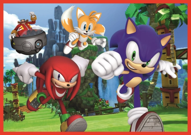 Sestavljanka 4v1 Sonic/Sonic The Hedgehog 28,5x20,5cm v škatli 28x28x6cm