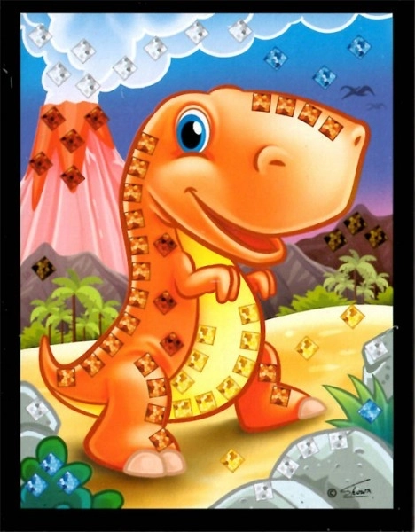 Mozaikna slika mini svetleči dinozaver 10x12cm mix vrst
