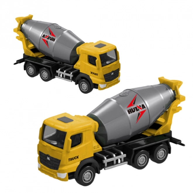 Kolekcijski model betonskega mešalca Huina rumen 1:80