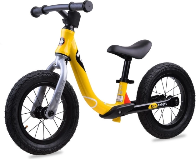 Poganjalec RoyalBaby Run Little Knight 12" z napihljivimi kolesi – rumena