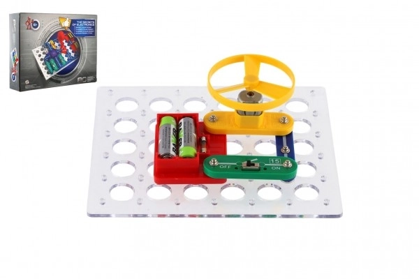 Skrivnosti elektronike 80 eksperimentov mini na baterije v škatli 24x18x4cm od 6 let