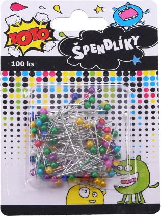 Zatiči z barvnimi glavicami 100 kos