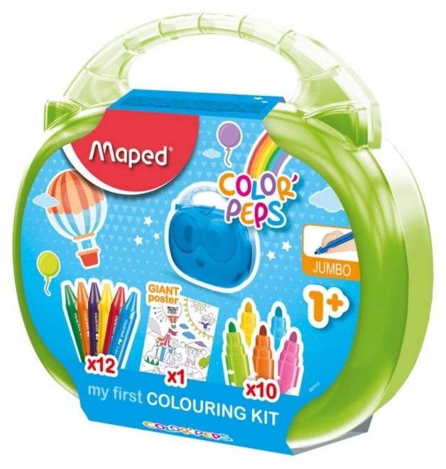 Ustvarjalni komplet za majhne otroke kovček s barvicami Colorpeps Jumbo Maped označevalci