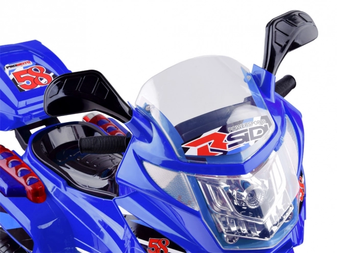 Otroški športni motocikel z barvno LED osvetlitvijo – Modra