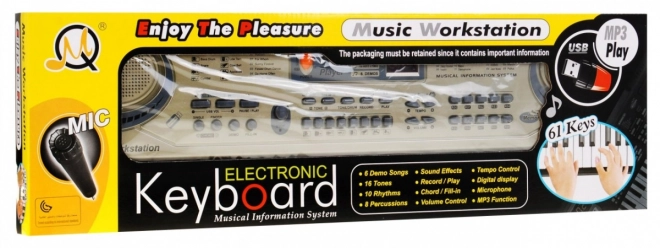 Bežna tipkovnica za otroke 5+ Mikrofon + snemanje + USB MP3 - model št. 811