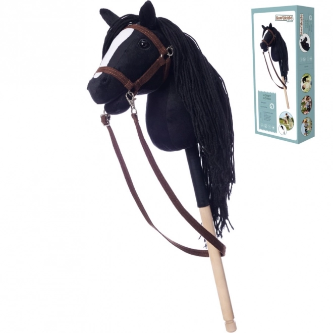 HOPPIHORSE konj na palici hobi konj velikost A4 črn